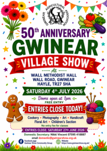 Entries Close Today - Saturday 27 June 2026; Today is the last day to send your entry form in.Don’t miss out on a chance to enter the show!